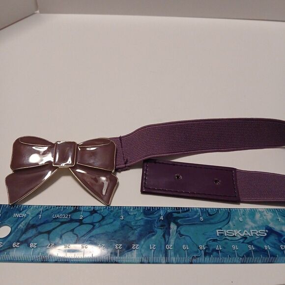 Purple Bow Metal Buckle Belt Size Medium - Picture 4 of 9